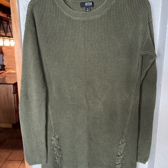 a.n.a Sweaters - a.n.a Khaki Knit Sweater with Lace-Up Sides